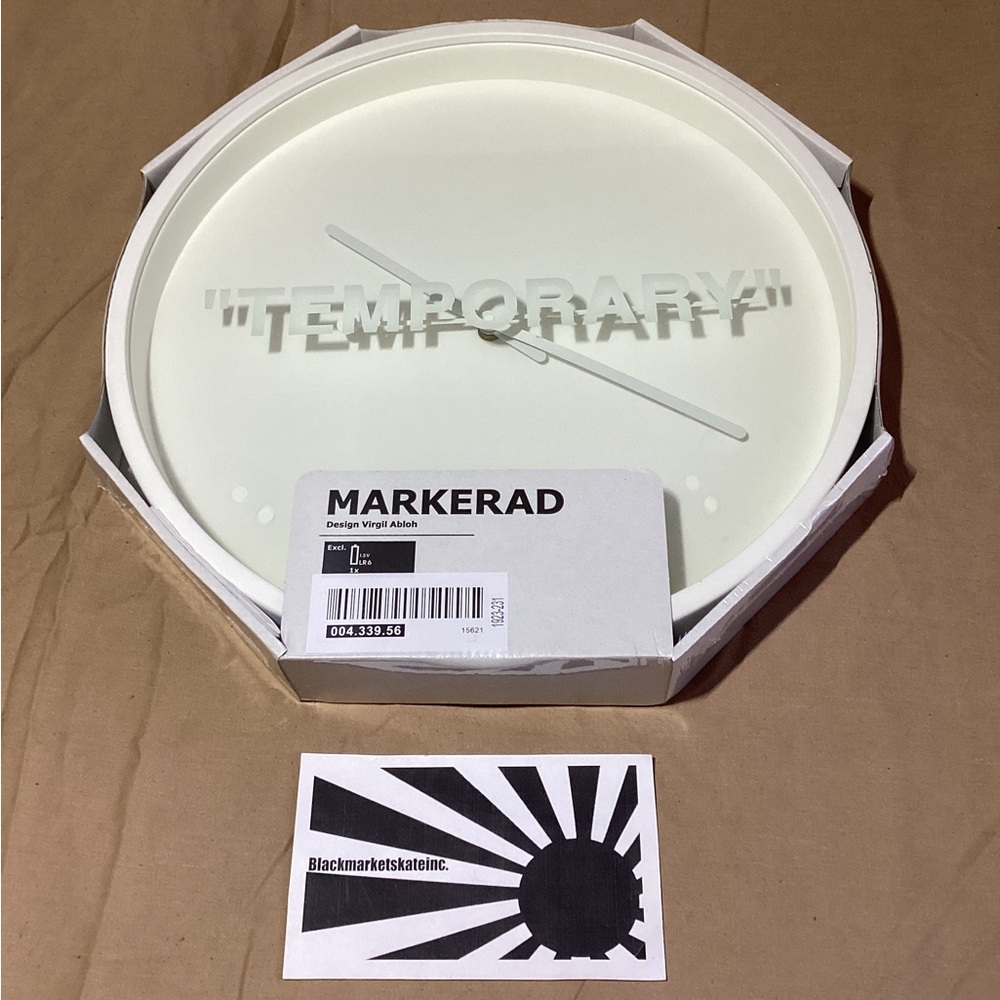 IKEA x Virgil Abloh MARKERAD "TEMPORARY" White Wall Clock